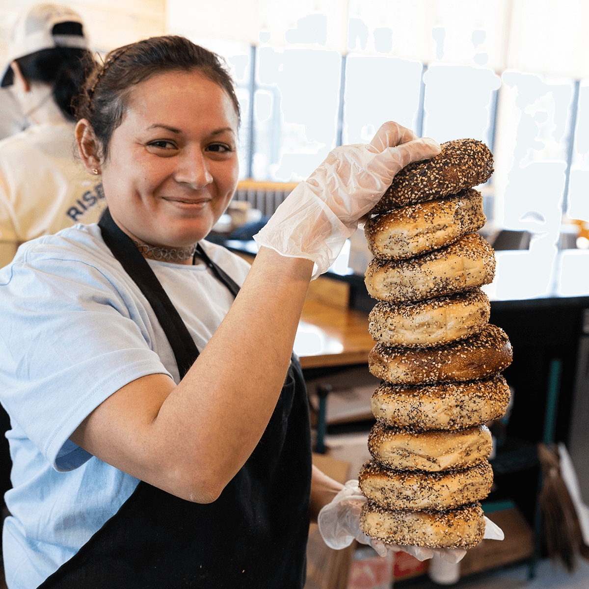 stack of everything bagels